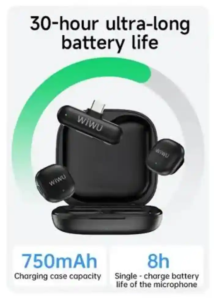 WiWU Wi-WM006 AI Powered Noise Cancelling Lavalier Microphone